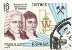 Stamps Spain -  GRANDES EFEMÉRIDES. BICENTENARIO DESCUBRIMIENTO WOLFRAMIO. EDIFIL 2715