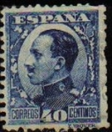 Stamps Spain -  ESPAÑA 1930 497 Sello Alfonso XIII 40c. Tipo vaquer de perfil Usado con nº control al dorso