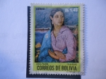 Stamps : America : Bolivia :  CHola Paceña - Traje típico.Pintura de:G.de Rojas.