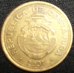 monedas de America - Costa Rica -  2001 (Anverso)