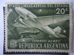 Stamps Argentina -  X Aniversario Líneas Aéreas del Estado.