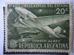 Sellos de America - Argentina -  X Aniversario Líneas Aéreas del Estado.