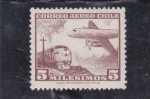 Stamps Chile -  tren y avión