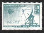 Sellos del Mundo : America : Chile : Construcción de una estación terrena en la ENTEL Longovilo