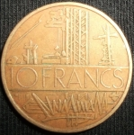 monedas de Europa - Francia -  1977 (Reverso)