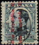 Stamps Spain -  ESPAÑA 1931 596 Sello Alfonso XIII 15c. Sobrecargado con numero de control Usado