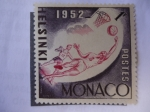 Stamps : Europe : Monaco :  Helsinki- 1952 -Olimpiadas de Verano (Yvert 386/91)