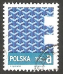Stamps Poland -  4301 - Forma geométrica azul en forma de letra
