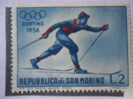 Stamps San Marino -  Olimpiadas de Cortina de ampezzo.