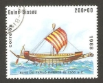 Stamps : Africa : Guinea_Bissau :  Nave del Faraón Ramses III