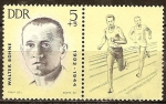 Stamps Germany -   Anti-fascistas - Atletas, Walter Frijol 1903-1944 (DDR).