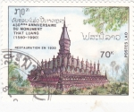 Sellos de Asia - Laos -  templo budista That Luang