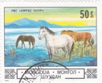 Sellos de Asia - Mongolia -  caballos salvajes