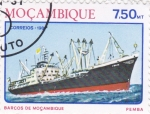Sellos de Africa - Mozambique -  barco de mozambique