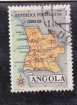 Sellos de Africa - Angola -  mapa