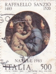 Stamps Italy -  pintura de Raffaello Sanzio