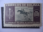 Sellos del Mundo : America : Bolivia : II Congreso Nacional de Deportes 1948 - Equitación.