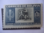 Stamps : America : Bolivia :  V Campeonato Sudanericano de Atletismo  La Paz-Octubre 1948 - Boxeo.