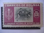 Stamps : America : Bolivia :  II Congreso Nacional de Deportes 1948 - Basket-Ball.