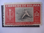 Stamps : America : Bolivia :  II Congreso Nacional de Deportes 1948 - Tenis.