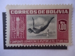 Stamps Bolivia -  V Campeonato Sudanericano de Atletismo  La Paz-Octubre 1948 - Natación.