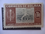 Sellos de America - Bolivia -  V Campeonato Sudanericano de Atletismo  La Paz-Octubre 1948 - Salto de Vallas.