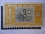 Stamps : America : Bolivia :  II Congreso Nacional de Deportes 1948 - Futbol.