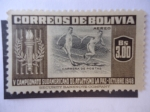 Stamps : America : Bolivia :  V Campeonato Sudanericano de Atletismo  La Paz-Octubre 1948 - Carrera de Posta.