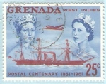 Sellos del Mundo : America : Granada : 180 - Centº del servicio postal y del Sello, Reinas Victoria y Elizabeth