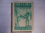 Stamps : America : Nicaragua :  X Serie Mundial de Base-Ball Amateur 1948 - Moderno Estadio Nacional-Salto con Garrocha.