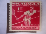 Stamps Nicaragua -  X Serie Mundial de Base-Ball Amateur 1948 - Moderno Estadio Nacional-Tennis.