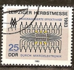 Sellos de Europa - Alemania -  efectividad programado por la microelectrónica.Feria de otoño en Leipzig 1983(DDR).