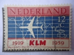 Stamps Netherlands -  KLM 1919-1959
