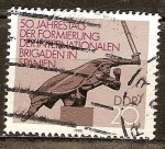 Stamps Germany -  50 aniversario de la formación de las Brigadas Internacionales en España (DDR).