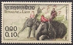Stamps : Asia : Laos :  elefantes