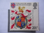 Stamps United Kingdom -  Colege Of Arms Quincentenary - Armas of Richard III.Founder