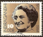Stamps Germany -   	  Indira Gandhi 1917-1984(DDR).
