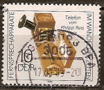 Stamps Germany -  Aparatos telefónicos de la Edad( Teléfono de Philipp Reis,1861)DDR.