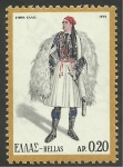 Stamps : Europe : Greece :  1109 - Traje típico de Grecia continental