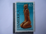 Stamps United States -  America-Southeast Carvet Figure, A.D. 700-1450 - America-USA Airmail. (Figura suroriental tallada, A
