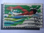 Stamps United States -  Olympics 84 - Natación - Los AnglesUSA Aimail
