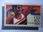 Stamps United States -  Olympics 84 - Lanzamiento de Peso -Serie Juegos Olímpicos de Los Angeles - USA.