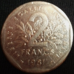 monedas de Europa - Francia -  1981 (Reverso)
