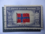 Sellos de America - Estados Unidos -  United States Postage - Bandera de Noruega