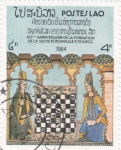 Stamps : Asia : Laos :  60 aniversario fundación mundial ajedrez