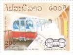 Stamps Laos -  130 aniversario del 1er metro
