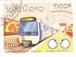 Stamps Laos -  130 aniversario del 1er metro