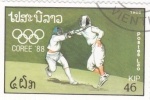 Stamps Laos -  Olimpiada de Corea-88