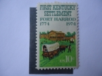 Stamps United States -  Acentamiento Kentucky Settlement - Fortaleza Harrod, 1774-1974