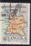 Sellos de Africa - Angola -  mapa del país